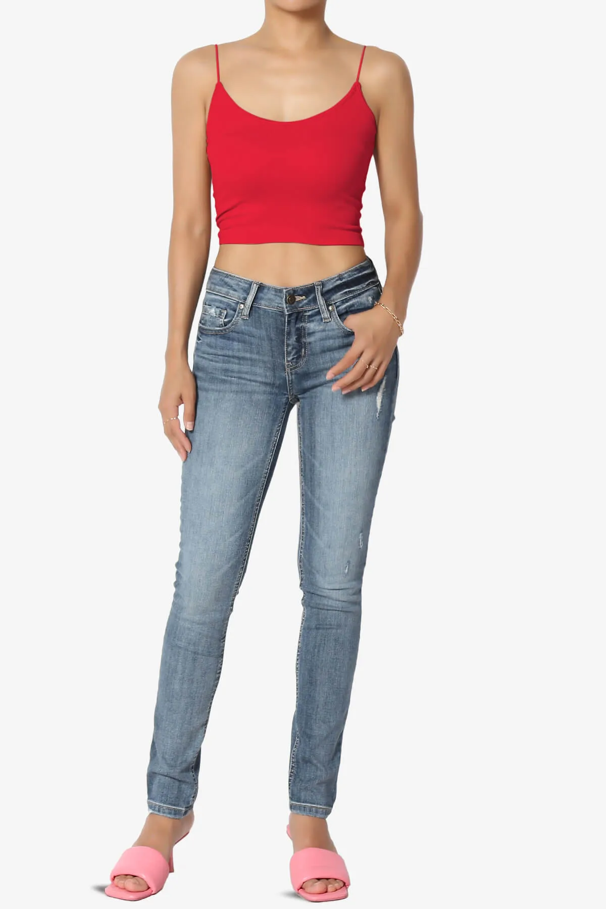 Aced Skinny Strap Ribbed Seamless Bra Cami