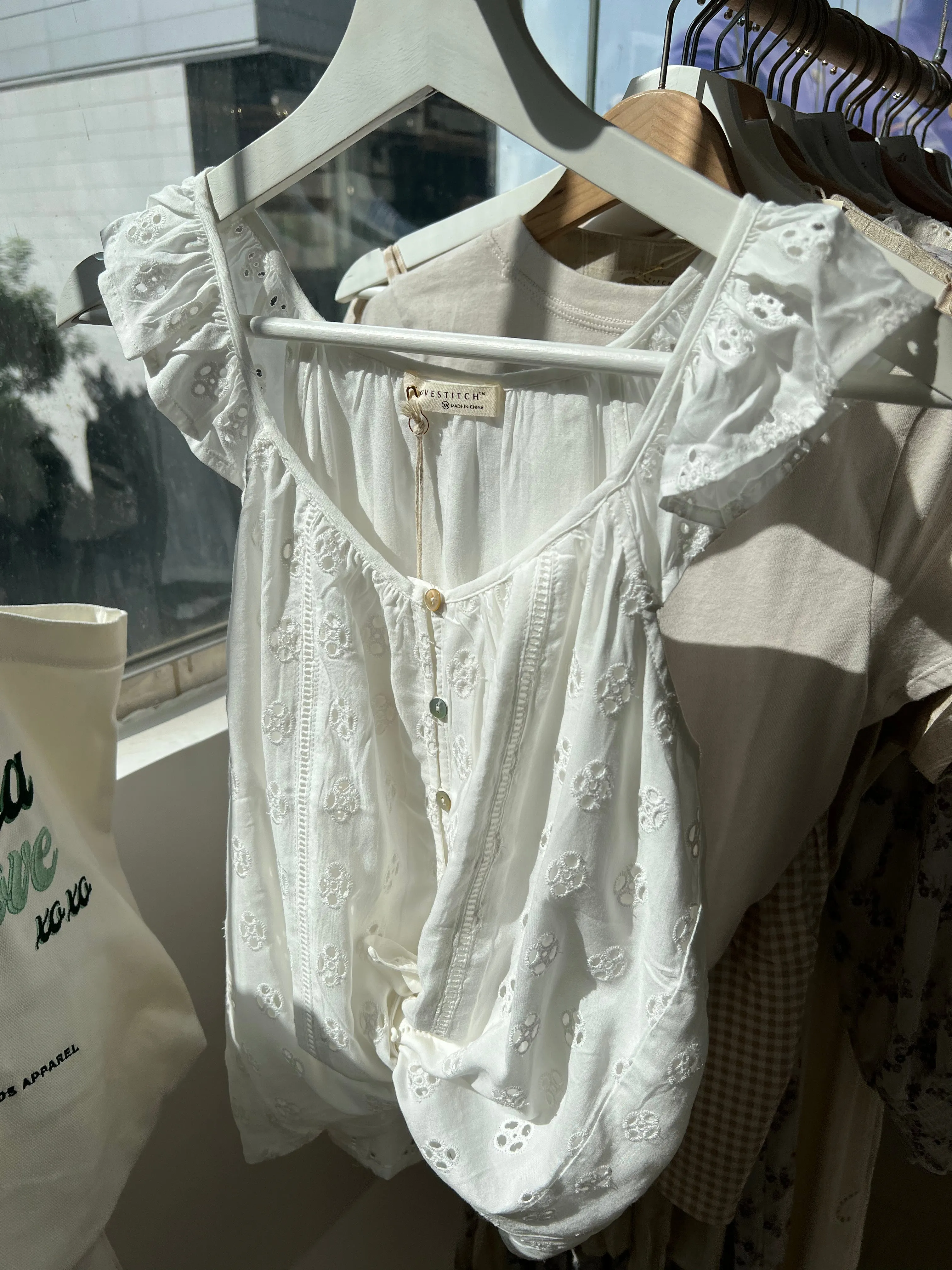 Bijou Button Front Top