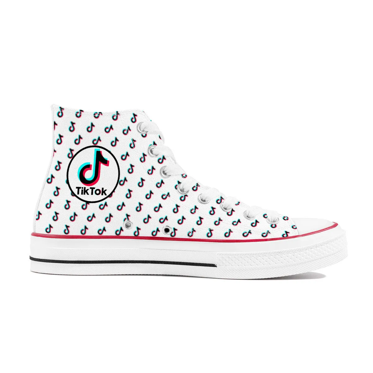 TikTok High Top Canvas Shoes - White TikTok sneakers
